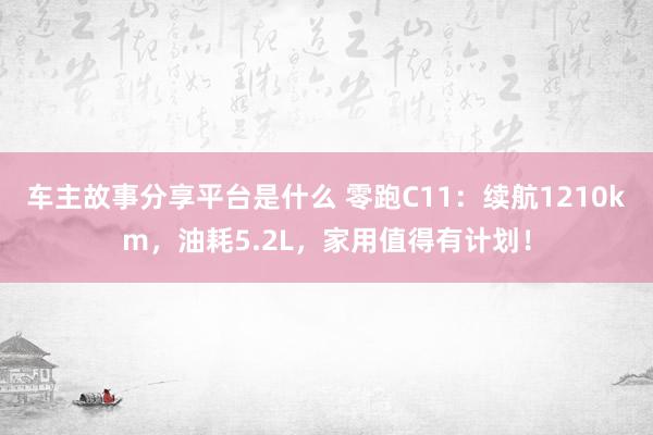 车主故事分享平台是什么 零跑C11：续航1210km，油耗5.2L，家用值得有计划！