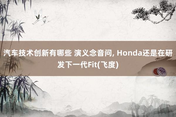 汽车技术创新有哪些 演义念音问, Honda还是在研发下一代Fit(飞度)