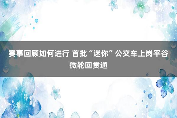 赛事回顾如何进行 首批“迷你”公交车上岗平谷微轮回贯通