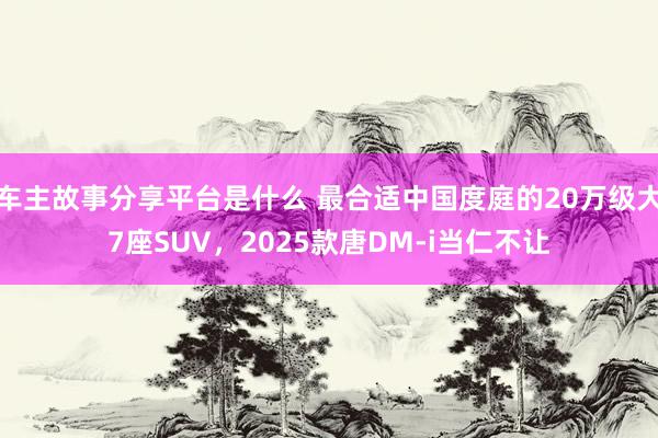 车主故事分享平台是什么 最合适中国度庭的20万级大7座SUV，2025款唐DM-i当仁不让