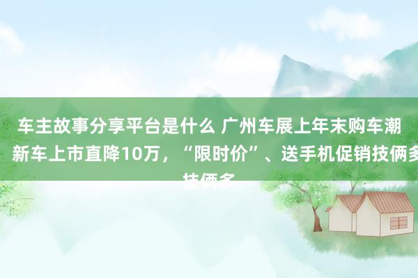 车主故事分享平台是什么 广州车展上年末购车潮：新车上市直降10万，“限时价”、送手机促销技俩多