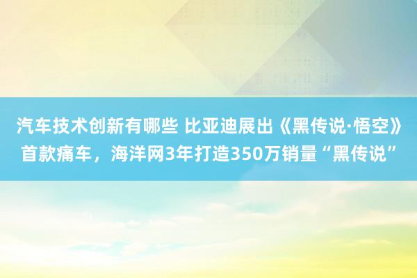 汽车技术创新有哪些 比亚迪展出《黑传说·悟空》首款痛车，海洋网3年打造350万销量“黑传说”