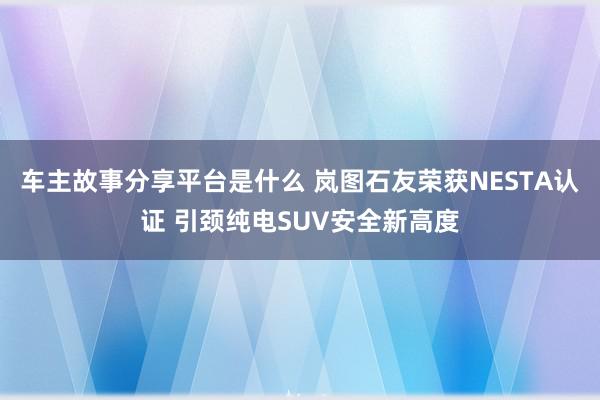 车主故事分享平台是什么 岚图石友荣获NESTA认证 引颈纯电SUV安全新高度