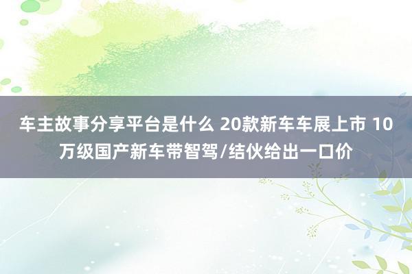 车主故事分享平台是什么 20款新车车展上市 10万级国产新车带智驾/结伙给出一口价