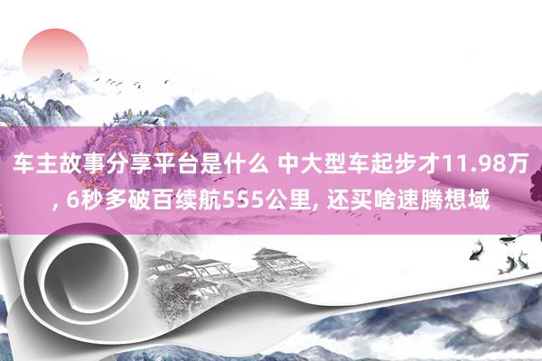 车主故事分享平台是什么 中大型车起步才11.98万, 6秒多破百续航555公里, 还买啥速腾想域