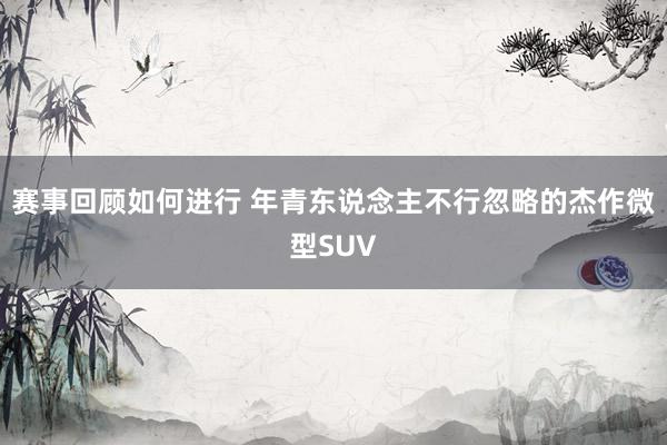 赛事回顾如何进行 年青东说念主不行忽略的杰作微型SUV