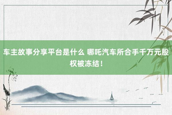 车主故事分享平台是什么 哪吒汽车所合手千万元股权被冻结！