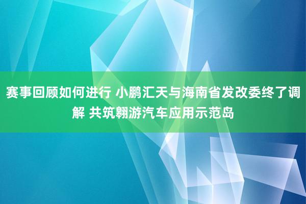 赛事回顾如何进行 小鹏汇天与海南省发改委终了调解 共筑翱游汽车应用示范岛