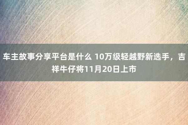 车主故事分享平台是什么 10万级轻越野新选手，吉祥牛仔将11月20日上市