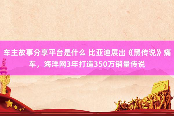 车主故事分享平台是什么 比亚迪展出《黑传说》痛车，海洋网3年打造350万销量传说